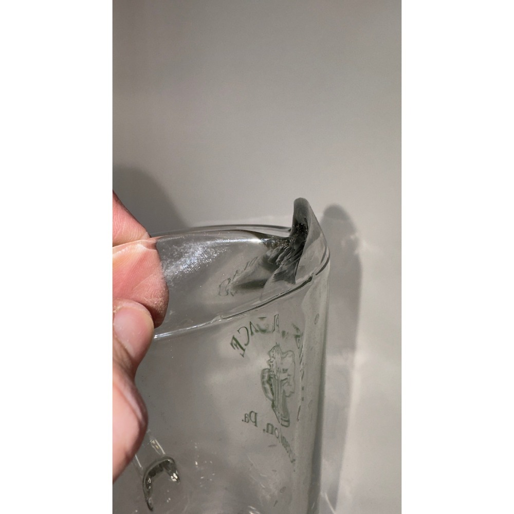 Heil's Place Scranton PA Glass Beer Pitcher Vintage Bar Memorabilia Closed - Picture 2 of 8